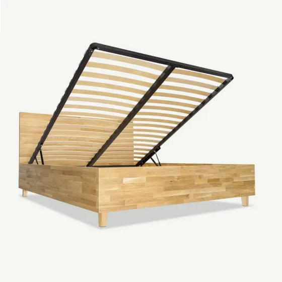 Lit coffre bois chêne contemporain collection Aston