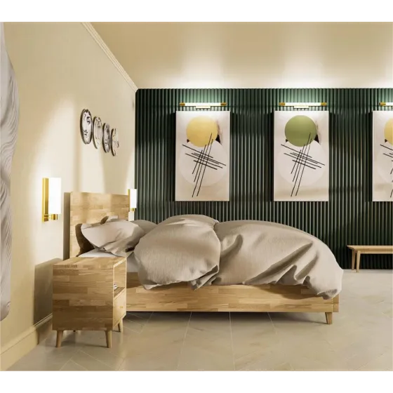 Lit coffre bois chêne  collection Aston