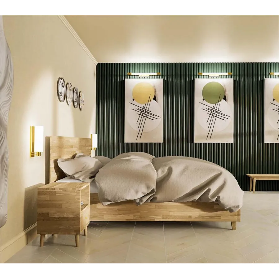 Lit coffre bois chêne  collection Aston