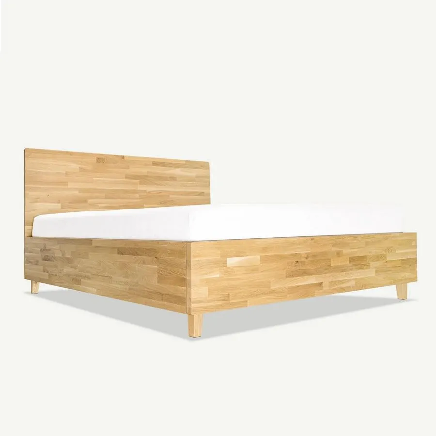 Lit coffre bois chêne naturel  collection Aston