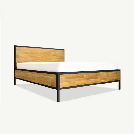Lit bois 160x200 style industriel collection Lofty