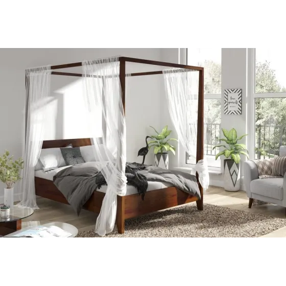 Lit baldaquin en pin massif chambre adulte collection NICEA