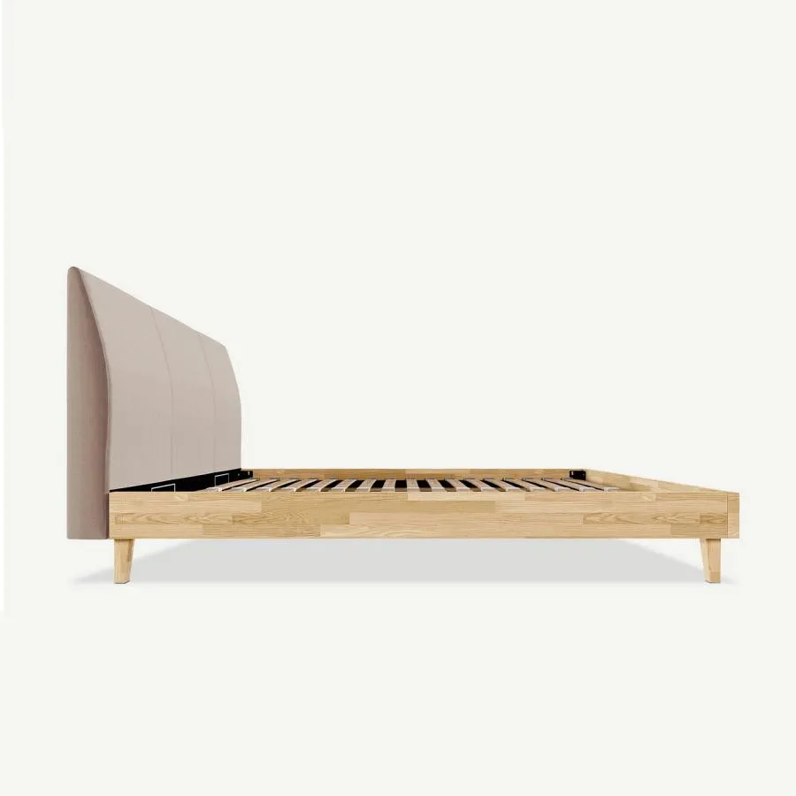 Lit en bois chêne massif 2 places moderne Loop