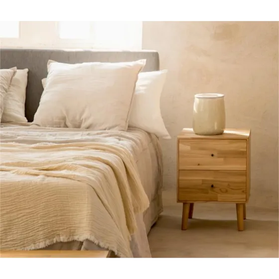 Lit coffre bois naturel collection Loop