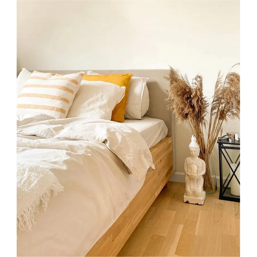 Lit coffre bois tete de lit capitonnee collection Loop