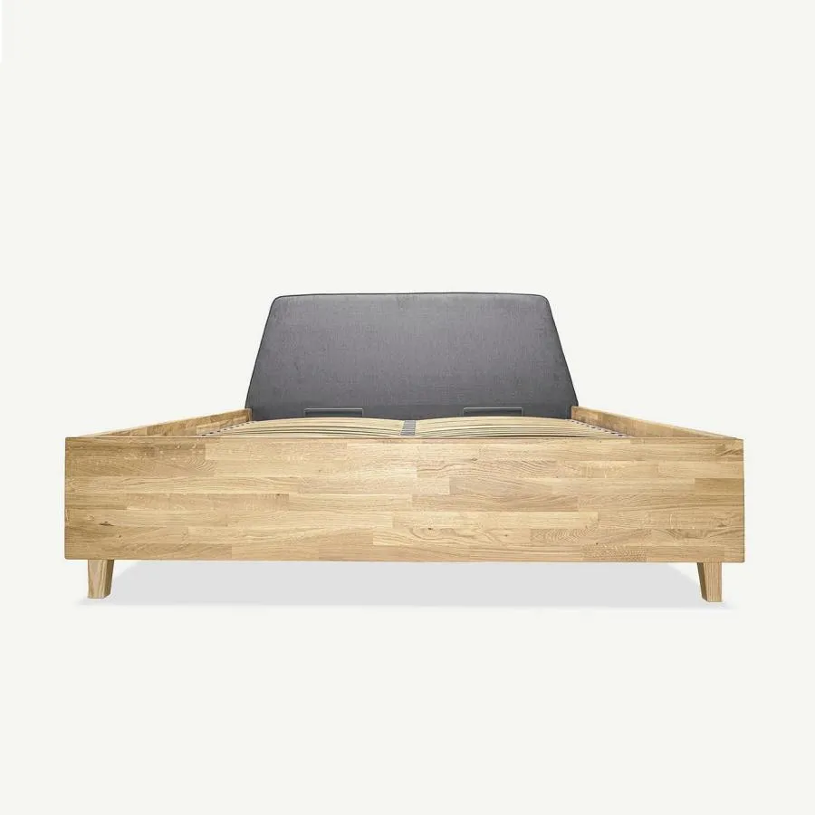 Lit coffre bois avec sommier relevable Bergen