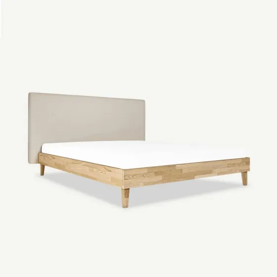 Lit bois chêne massif naturel moderne Flex