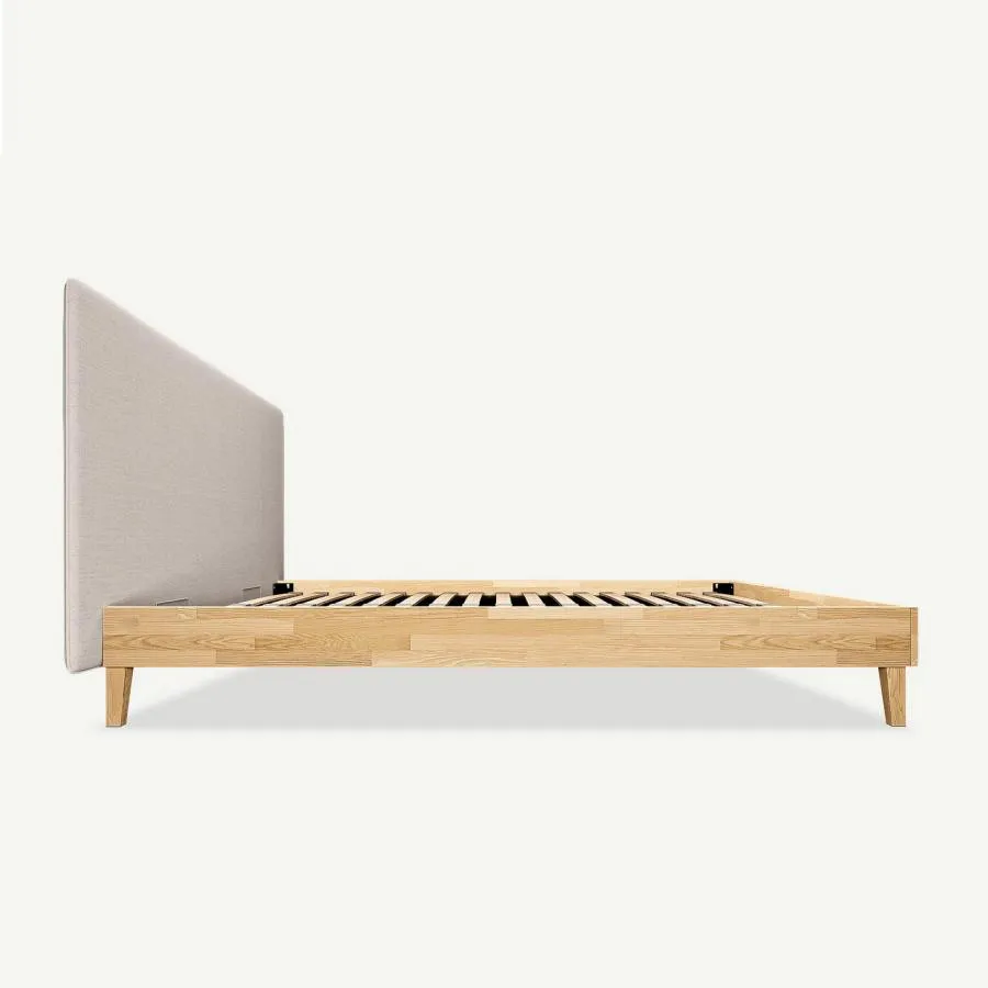 Lit bois chêne massif naturel moderne Flex