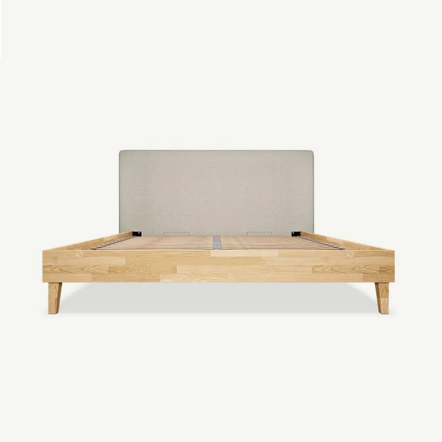 Lit bois chêne massif naturel moderne Flex