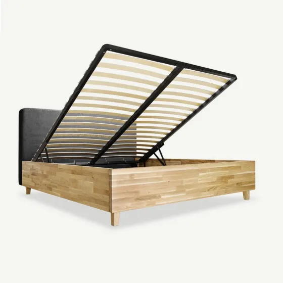 Lit coffre en bois chêne massif collection Classy