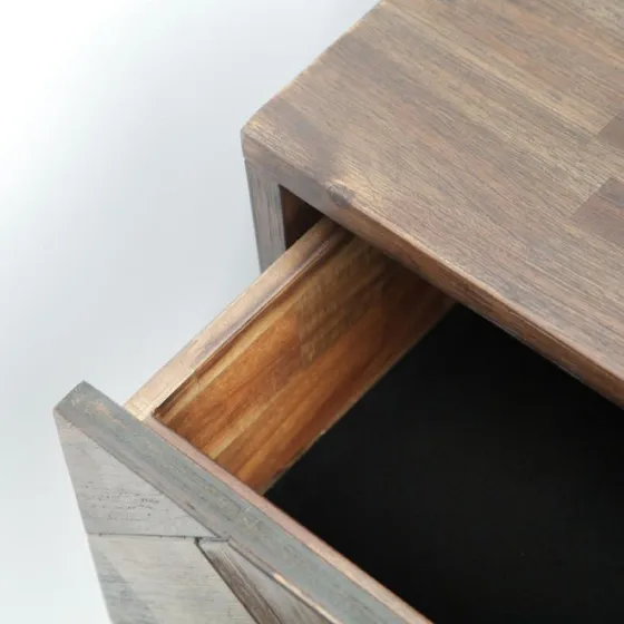 Chevet en bois massif acacia 2 tiroirs Ash