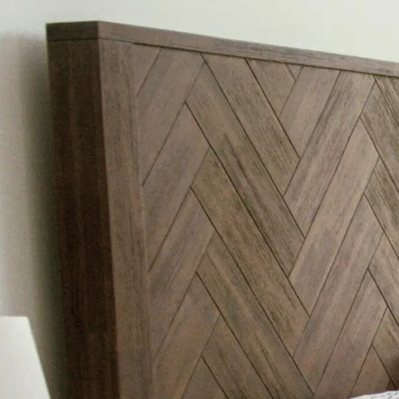 Lit bois massif acacia finition marron foncé Ash