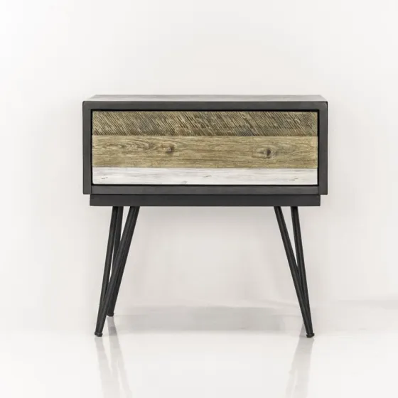 Chevet bois massif naturel acacia 1 tiroir Lya