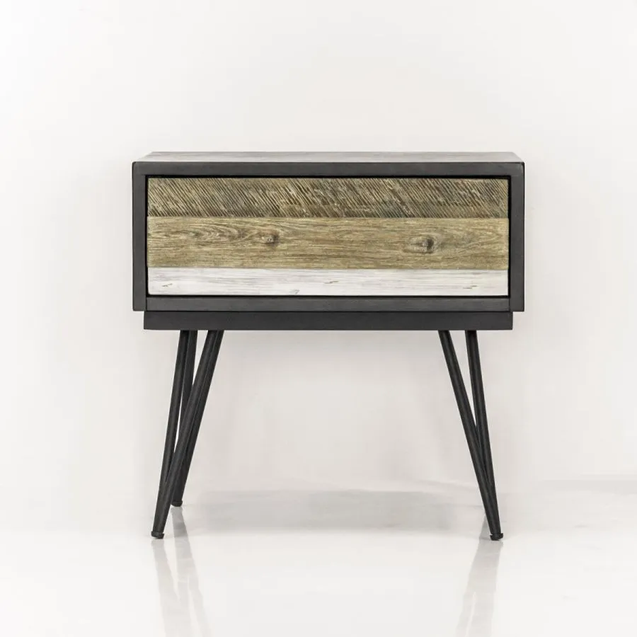 Chevet bois massif naturel acacia 1 tiroir Lya