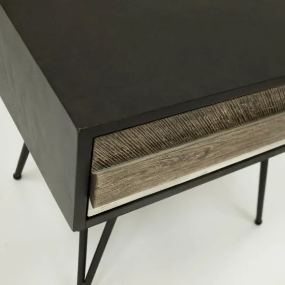 Chevet bois massif naturel acacia 1 tiroir Lya