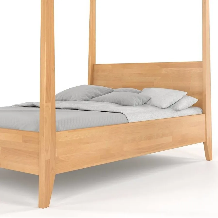 Lit baldaquin solide 100% en bois massif finition naturel collection NICEA