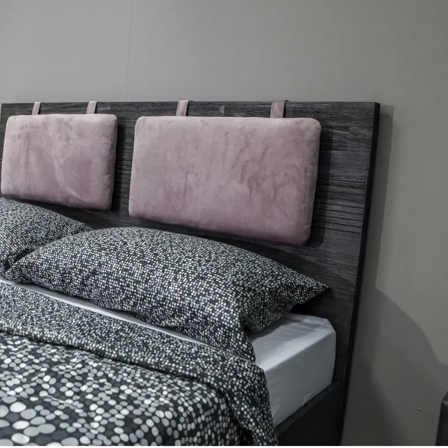 Lit en bois acacia avec pieds en métal graphite Savona