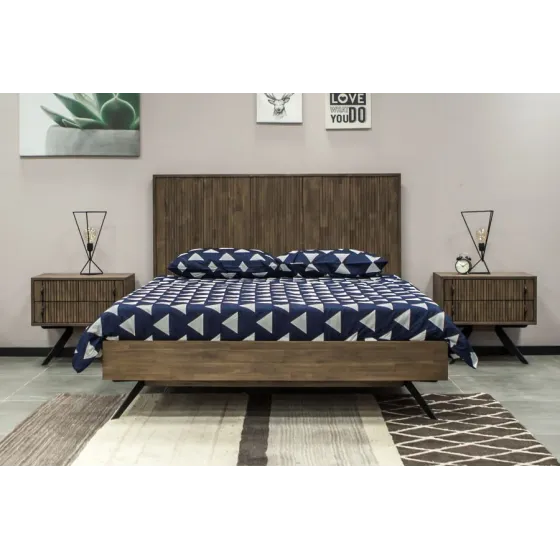 Lit bois 180x200 acacia massif naturel Kya