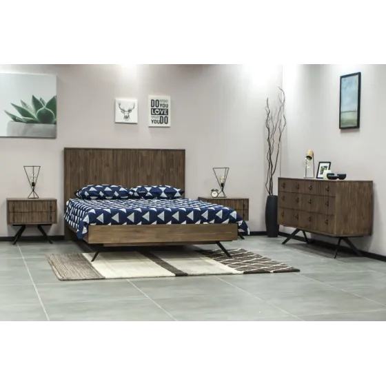 Lit bois 180x200 acacia massif naturel Kya