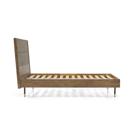 Lit bois massif 180x200 finition acacia collection Mokka