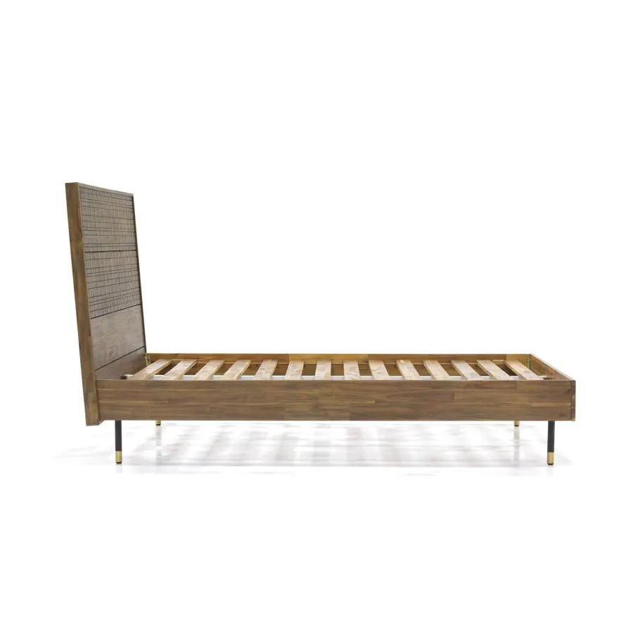 Lit bois massif 180x200 finition acacia collection Mokka