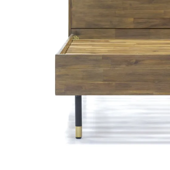 Lit bois massif 180x200 finition acacia collection Mokka