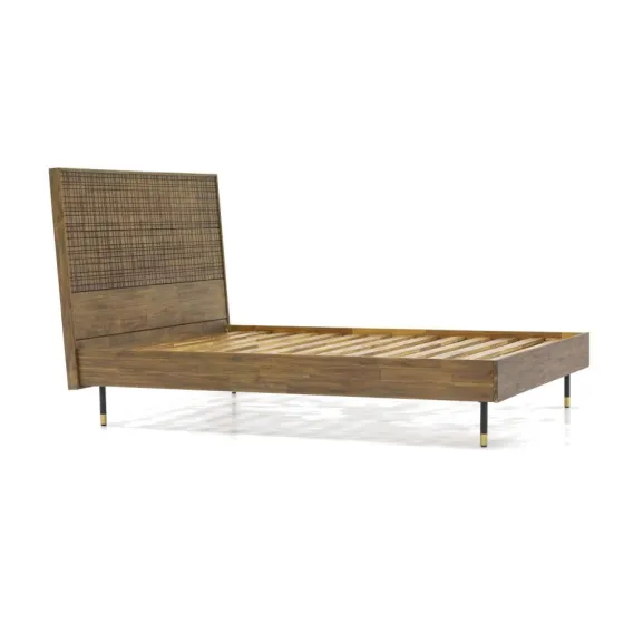 Lit bois massif 180x200 finition acacia collection Mokka