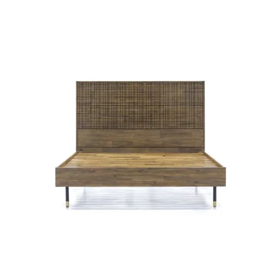 Lit bois massif 180x200 finition acacia collection Mokka