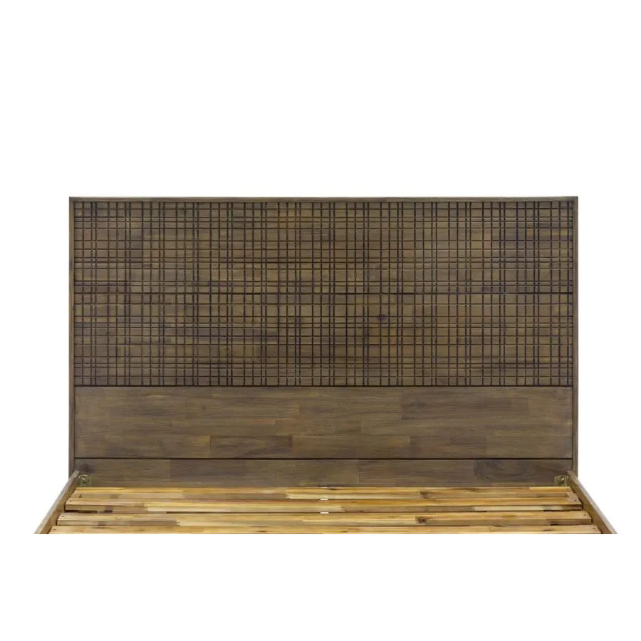 Lit bois massif 180x200 finition acacia collection Mokka