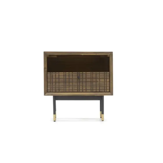 Table de chevet bois acacia 1 tiroir 1 niche Mokka
