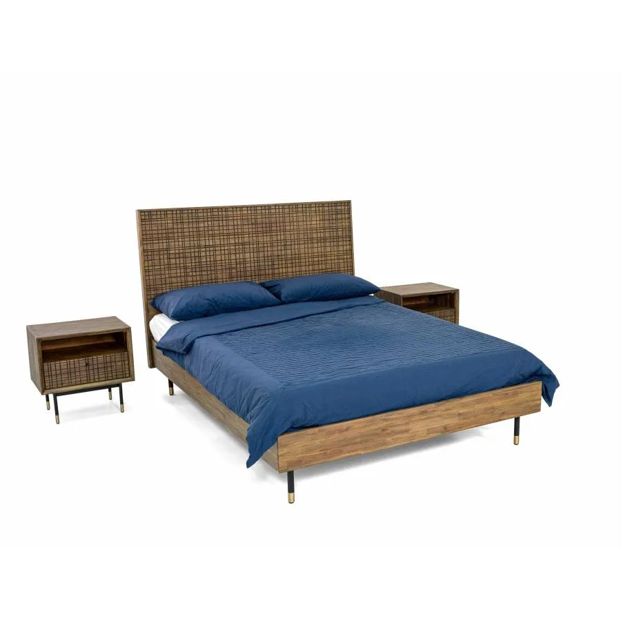 Table de chevet bois acacia 1 tiroir 1 niche Mokka
