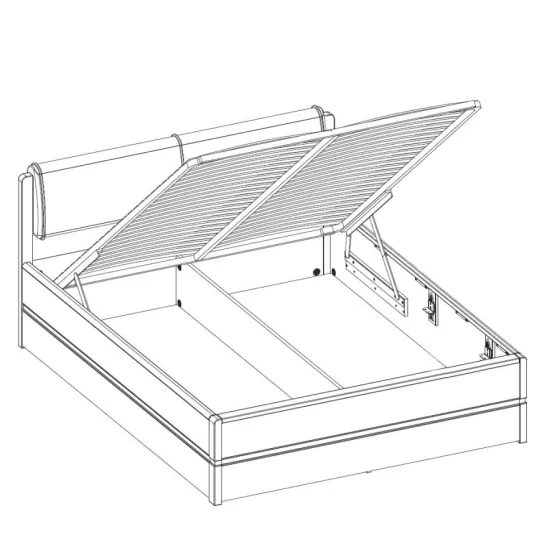 Lit coffre bois sommier relevable collection Bergamo