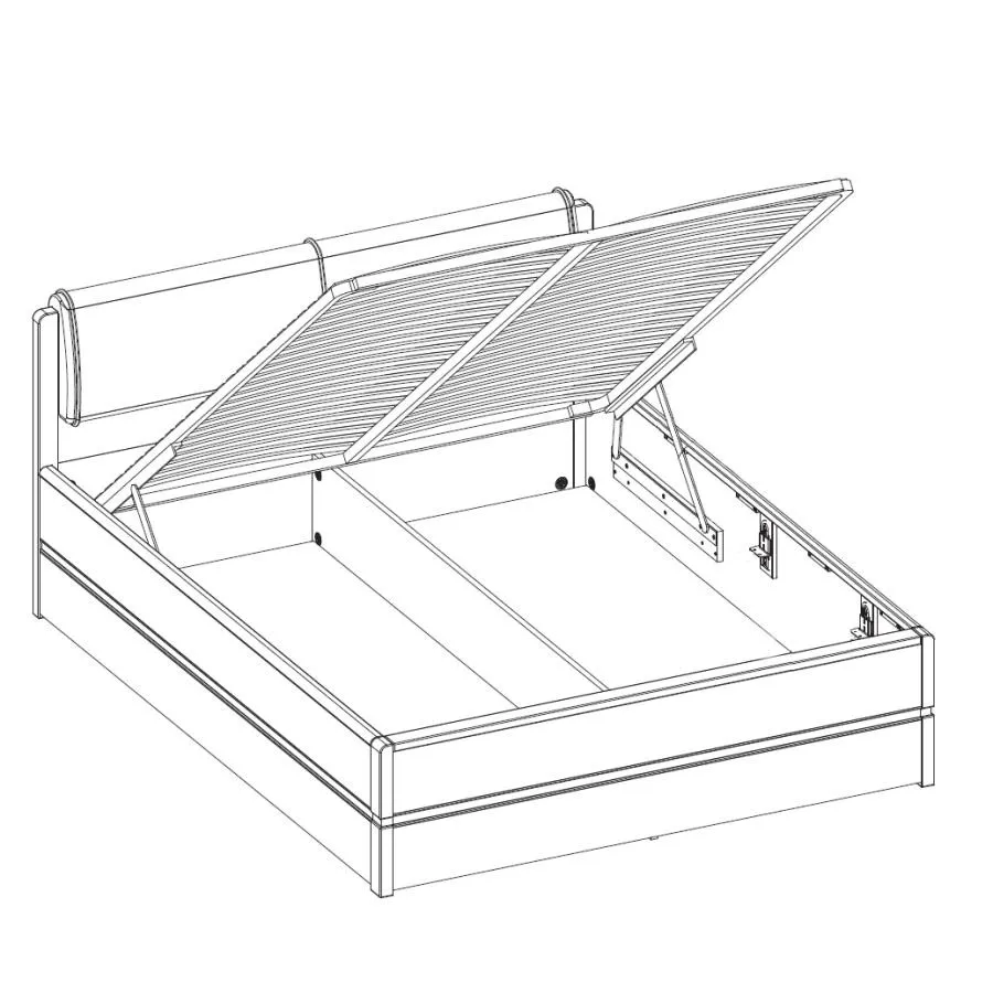 Lit coffre bois sommier relevable collection Bergamo