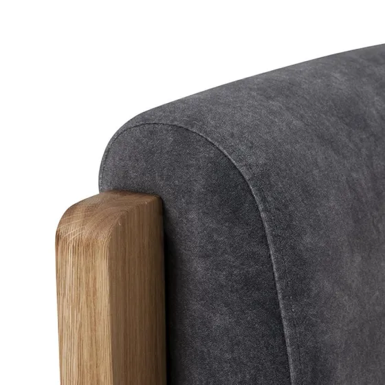 Tete de lit bois et graphite ecru collection Bergamo