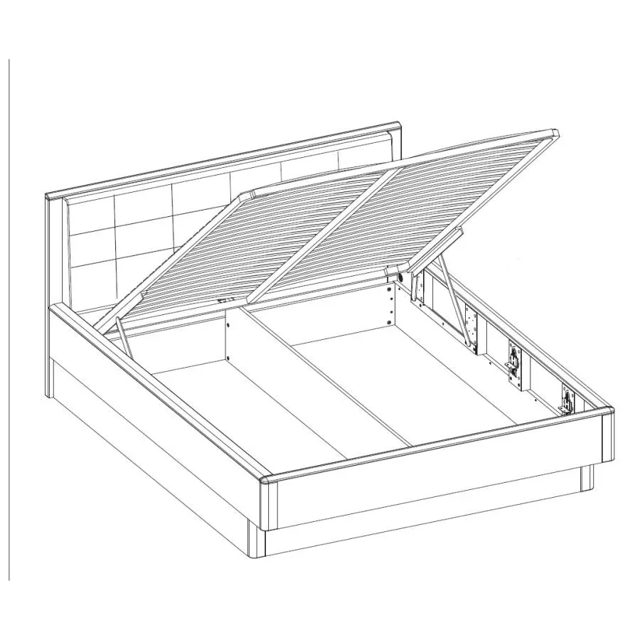 Lit coffre bois 160x200 gain de place collection Verona