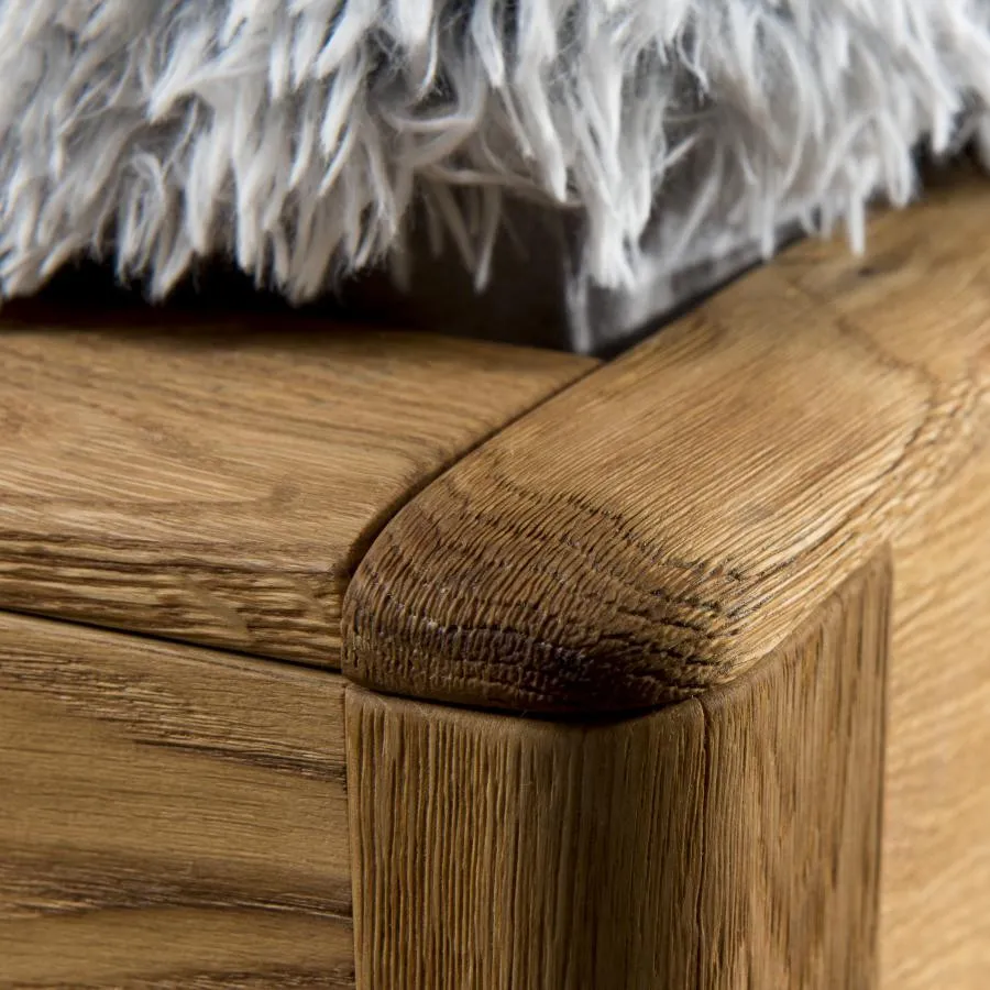 Lit coffre bois chene naturel gain de place collection Verona