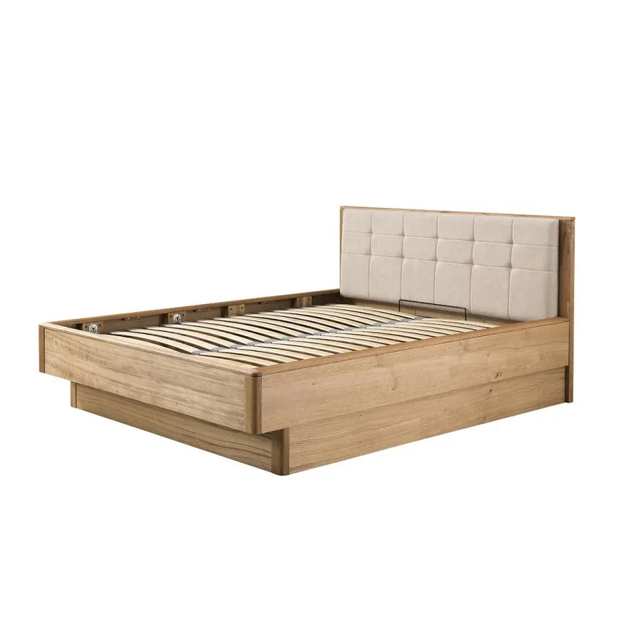 Lit coffre bois 180x200 Verona Ecru