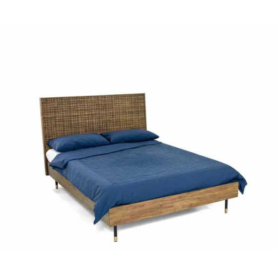 Lit bois massif 180x200 finition acacia collection Mokka