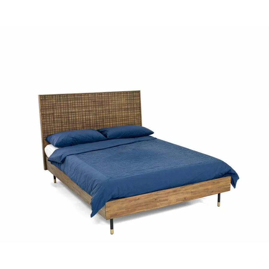 Lit bois massif 180x200 finition acacia collection Mokka