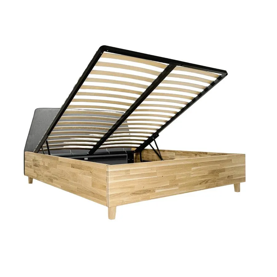 Lit coffre bois 2 places collection Bergen