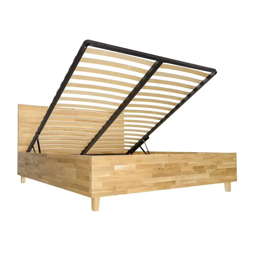 Lit coffre bois chêne collection contemporain Aston