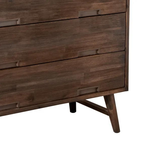 Commode en bois massif acacia 5 tirois Ash