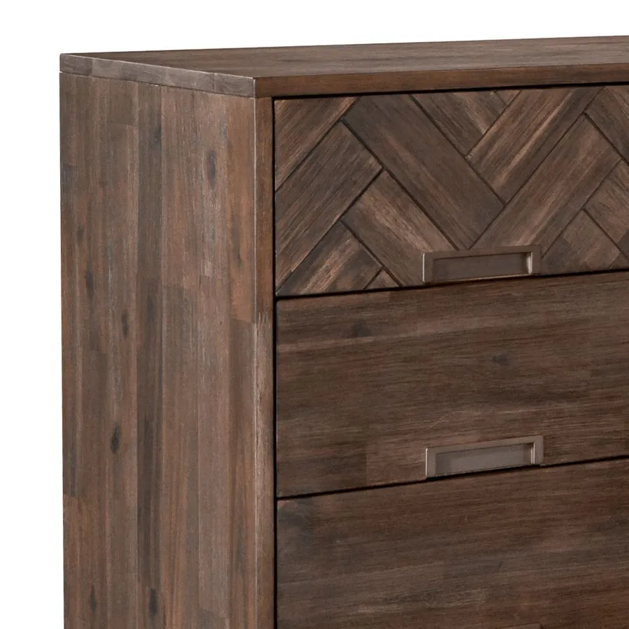 Commode haute en bois acacia avec 6 tiroirs Ash