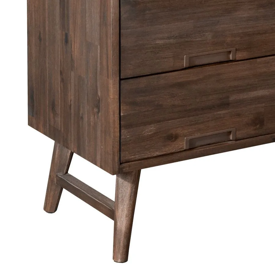 Commode haute en bois acacia avec 6 tiroirs Ash
