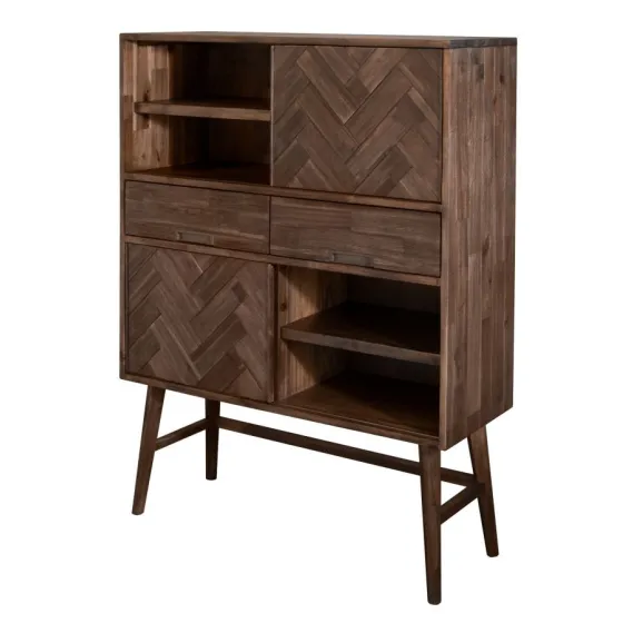 Buffet vaisselier bois massif finition acacia Ash