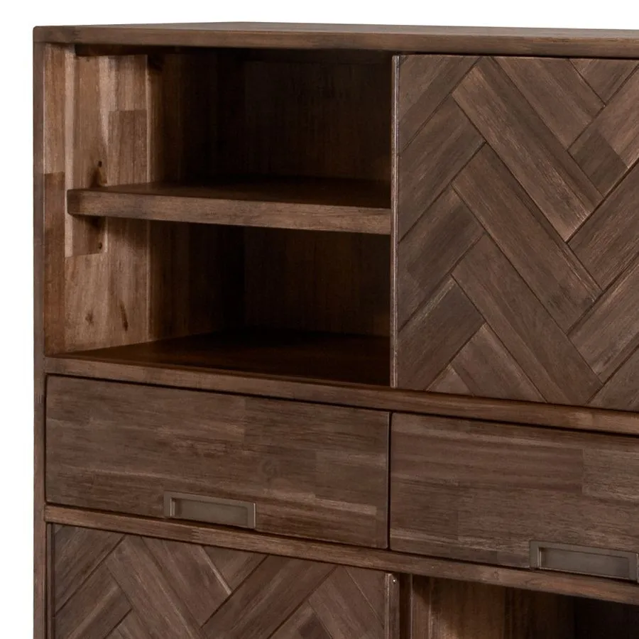 Buffet vaisselier bois massif finition acacia Ash