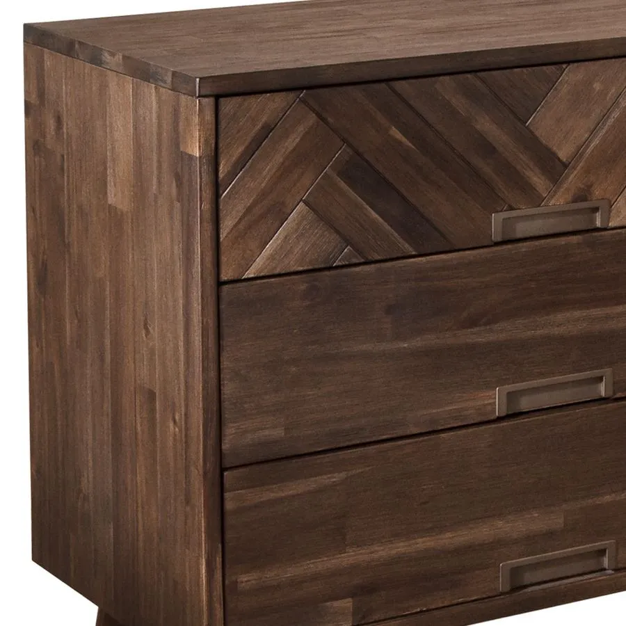 Commode bois massif acacia marron 6 tiroirs Ash