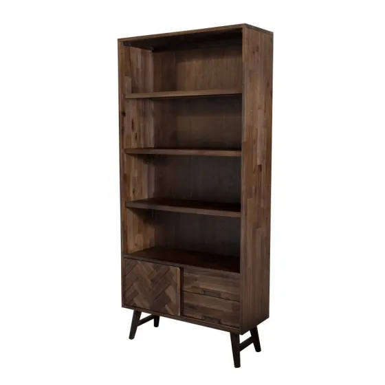 Bibliothèque bois naturel massif acacia Ash