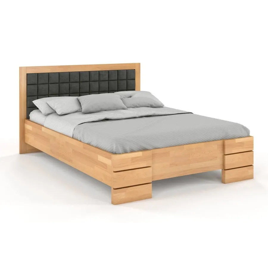 Lit coffre en bois naturel 140x190  collection PRADO