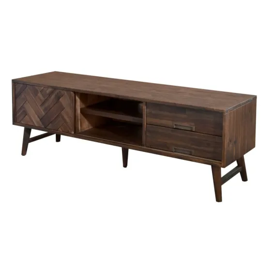Meuble TV en bois massif acacia marron Ash
